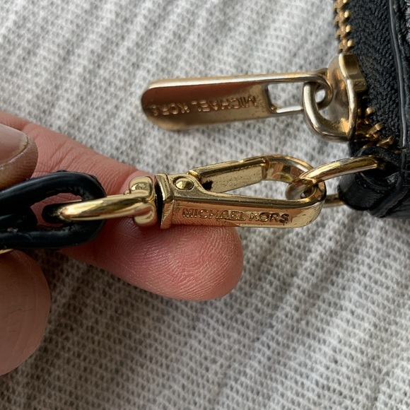 Michael Kors medium sized black zip around wallet with wrist strap - Picture 3 of 11